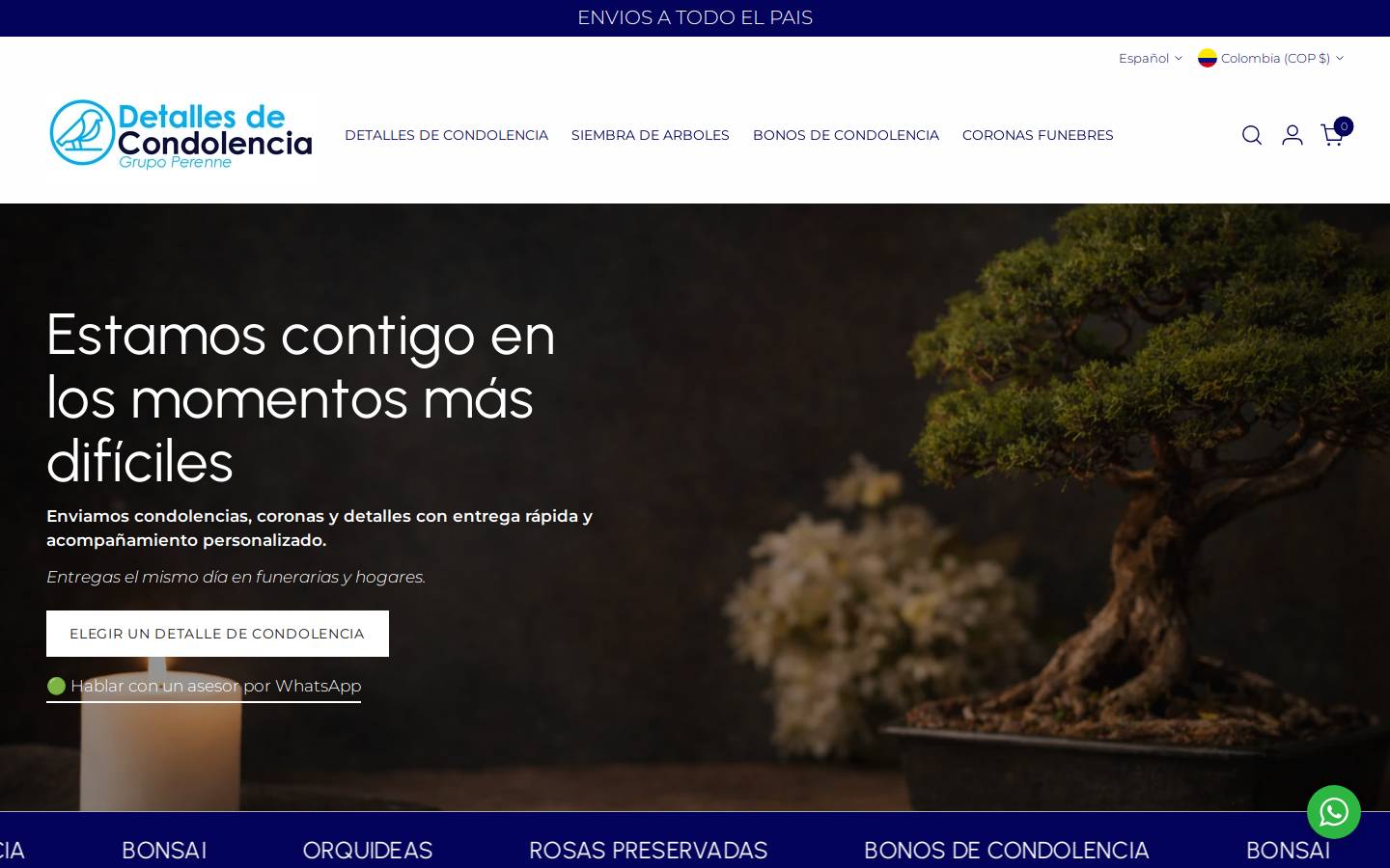 detallesdecondolencia.com homepage screenshot
