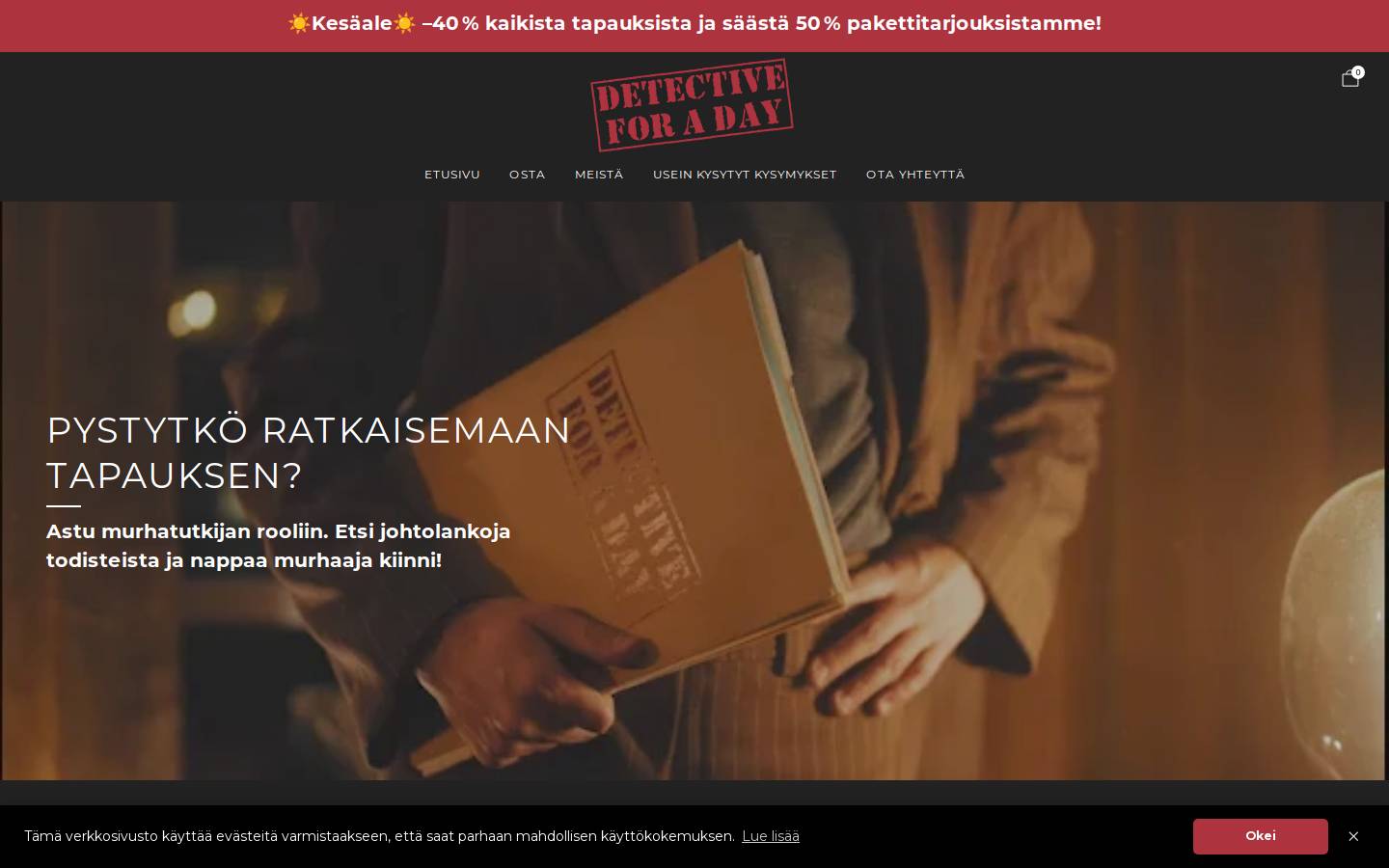 Detective for a Day homepage screenshot