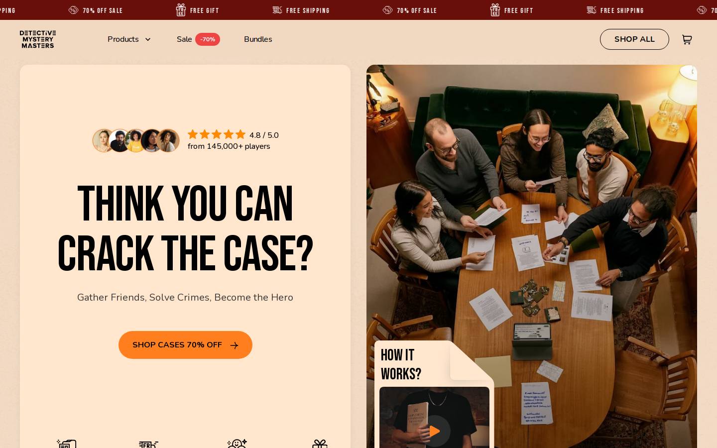 Detectivemysterymasters homepage screenshot
