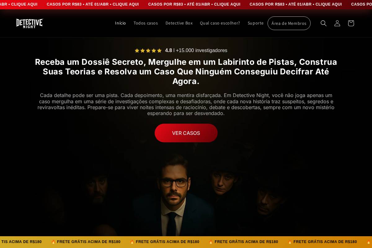 detectivenight.com homepage screenshot