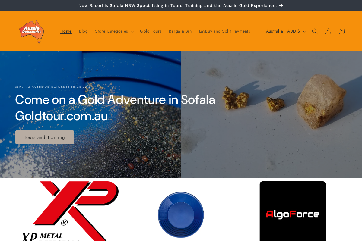 Aussie Detectorist homepage screenshot