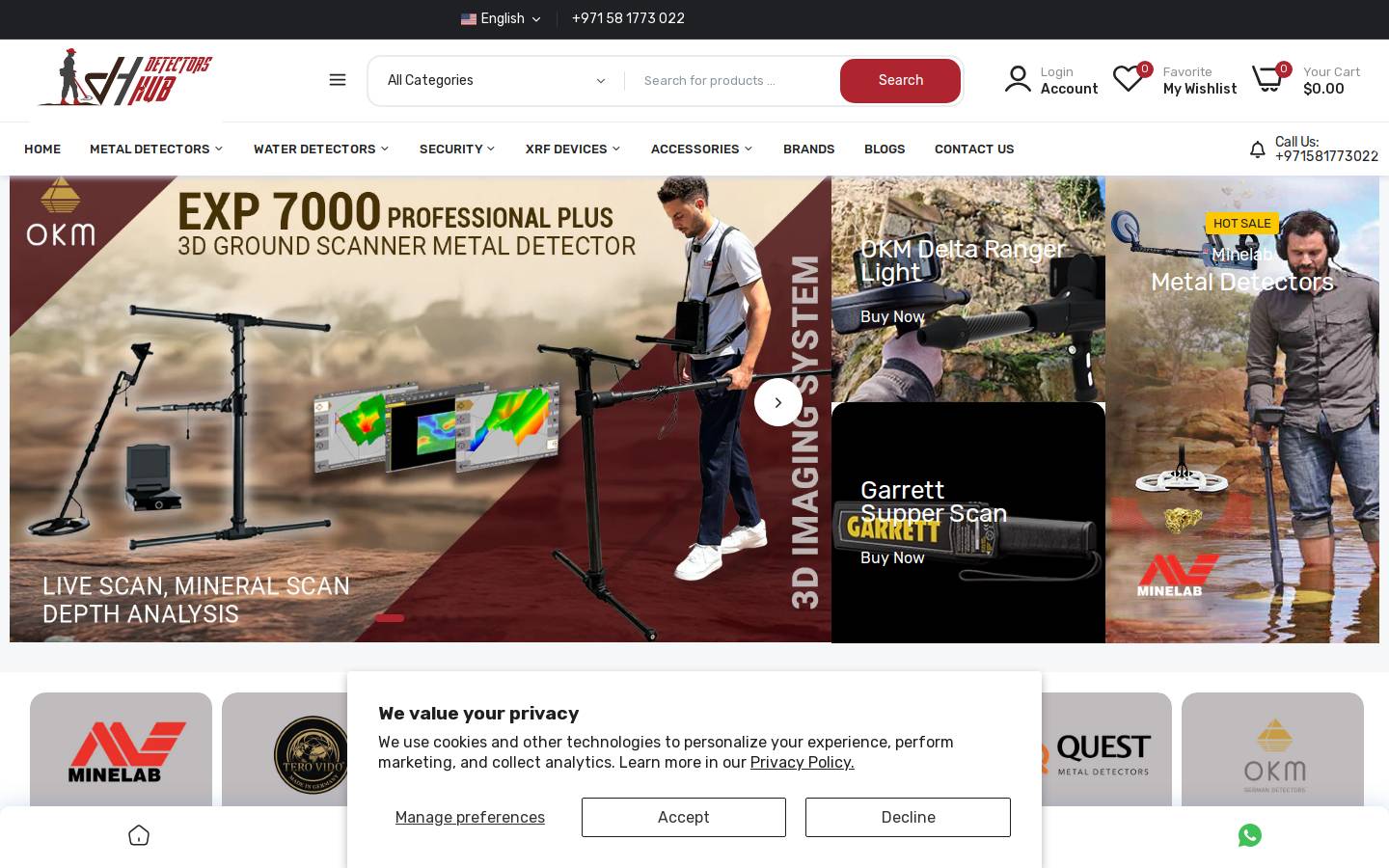 detectorshub.com homepage screenshot