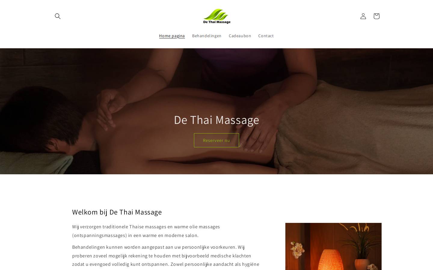 dethaimassage.nl homepage screenshot