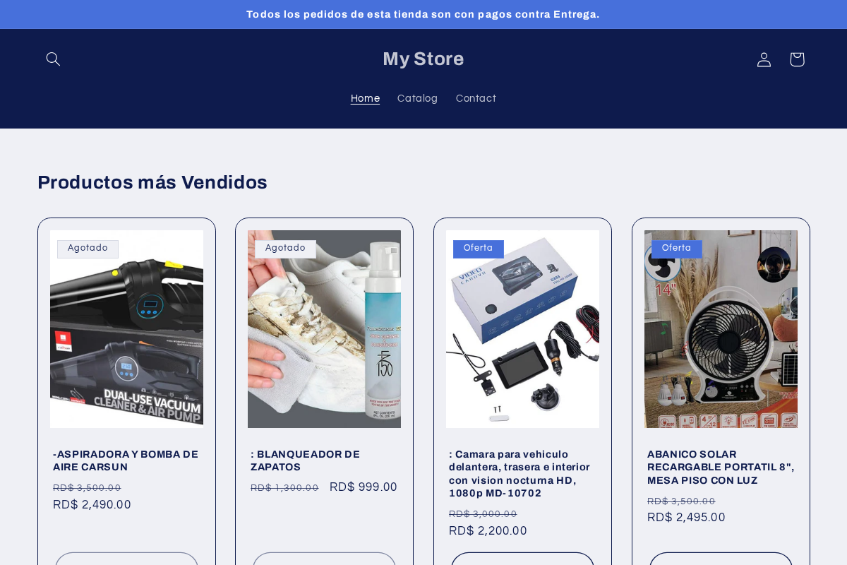 My Store homepage screenshot