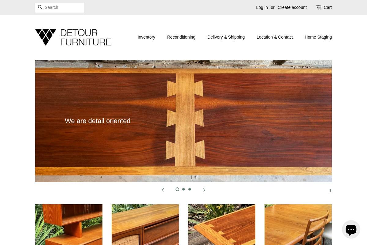 detourfurniture.com homepage screenshot