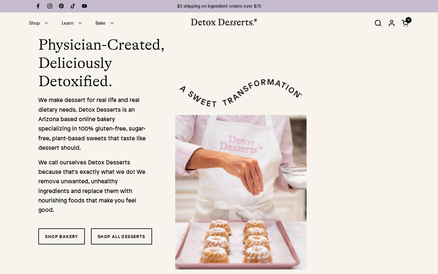 detoxdesserts.com homepage screenshot