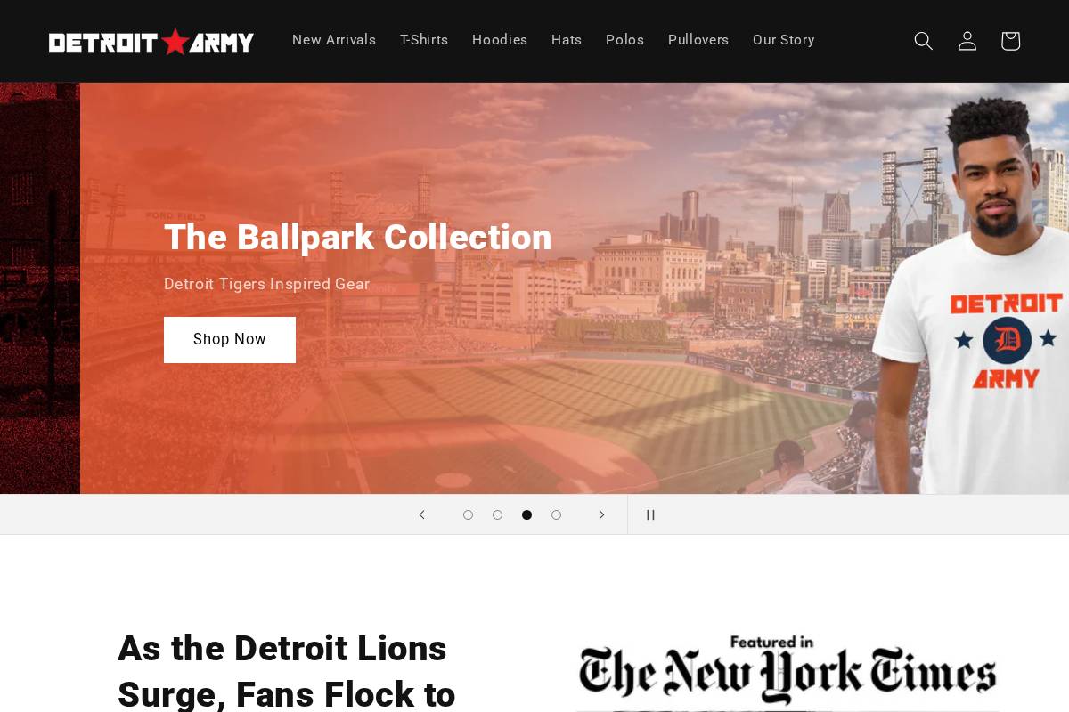 detroitarmy.com homepage screenshot