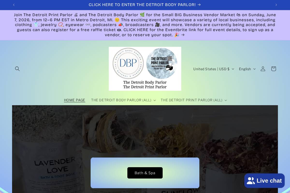 detroitbodyparlor.com homepage screenshot