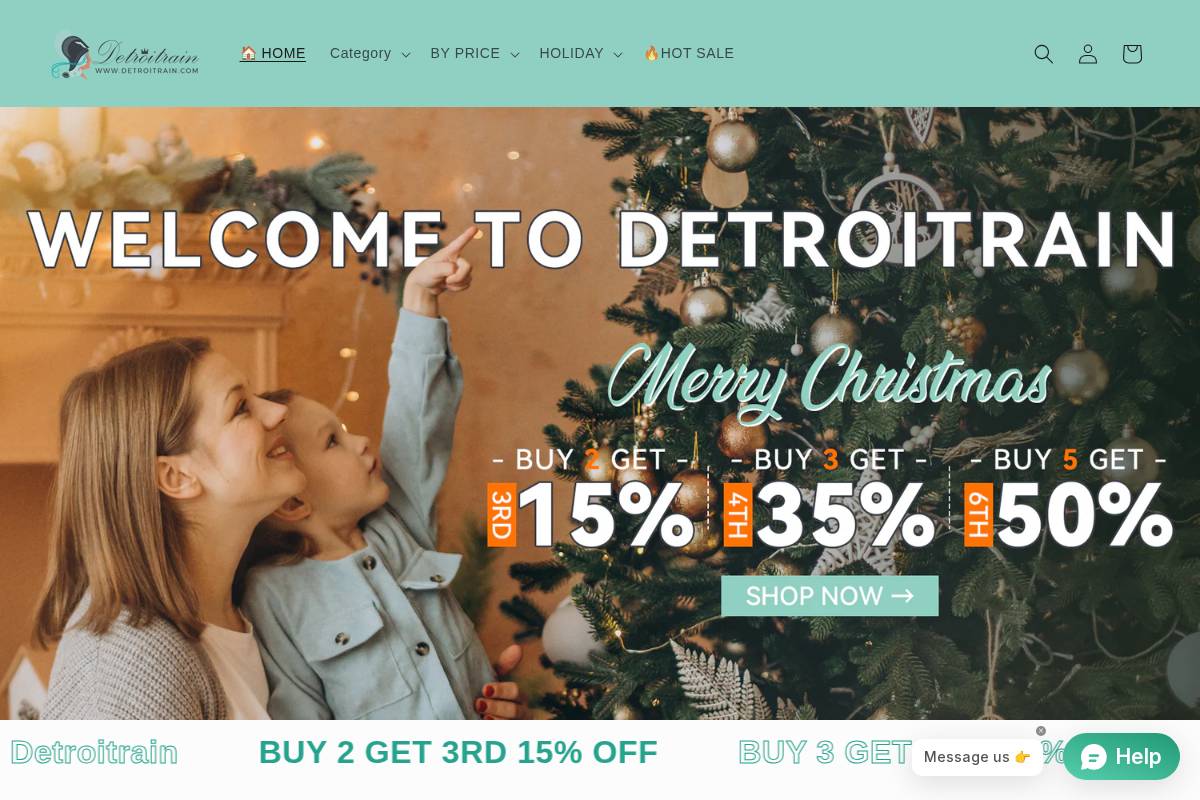 Detroitrain homepage screenshot