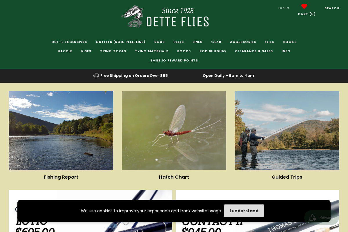 Dette Flies homepage screenshot