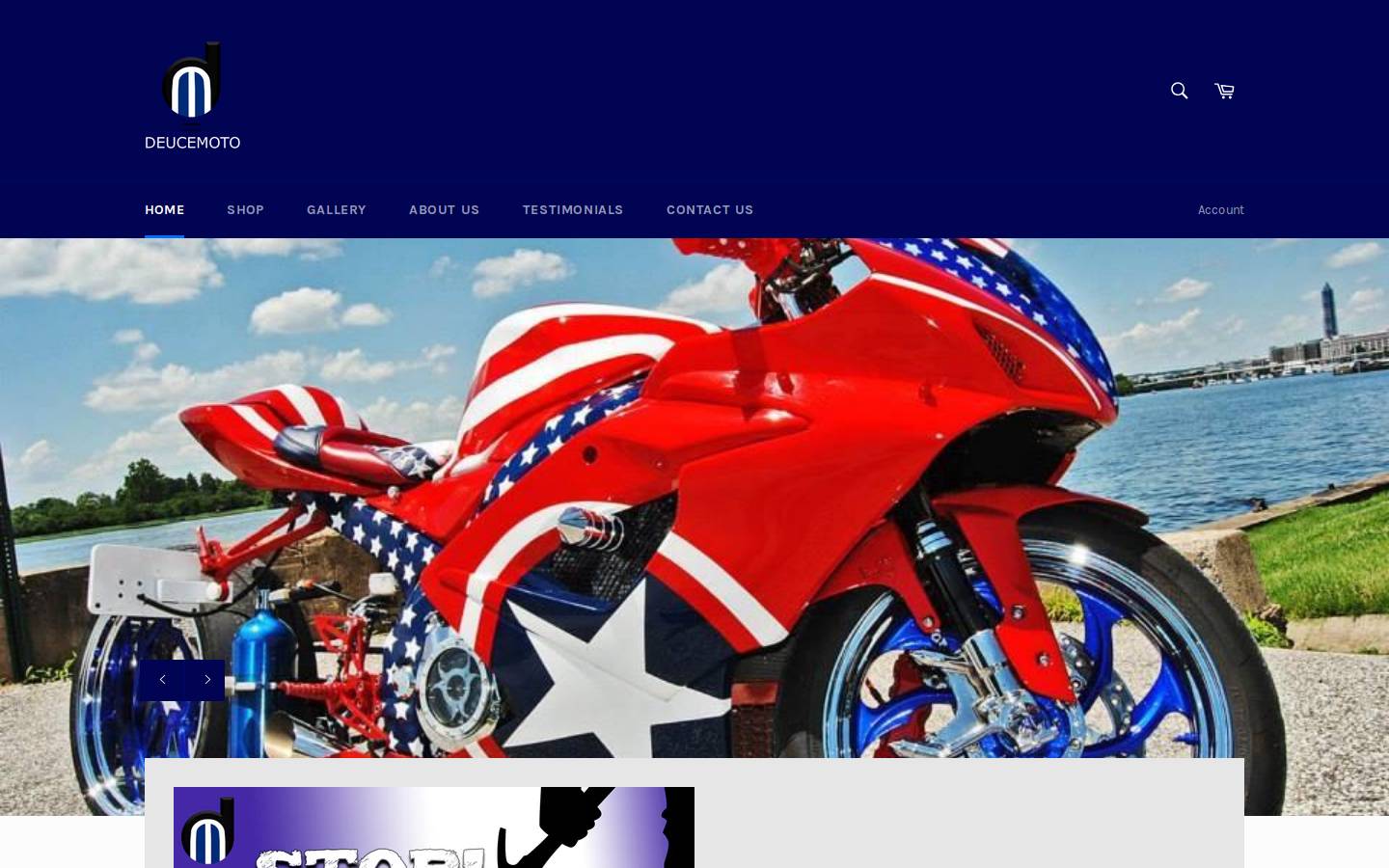 deucemotocustoms.com homepage screenshot