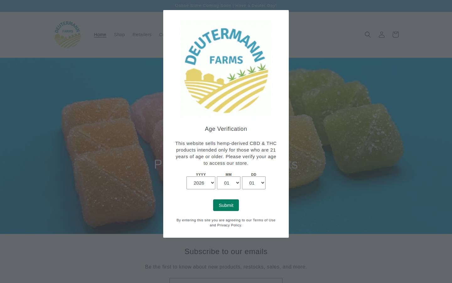 deutermannfarms.com homepage screenshot