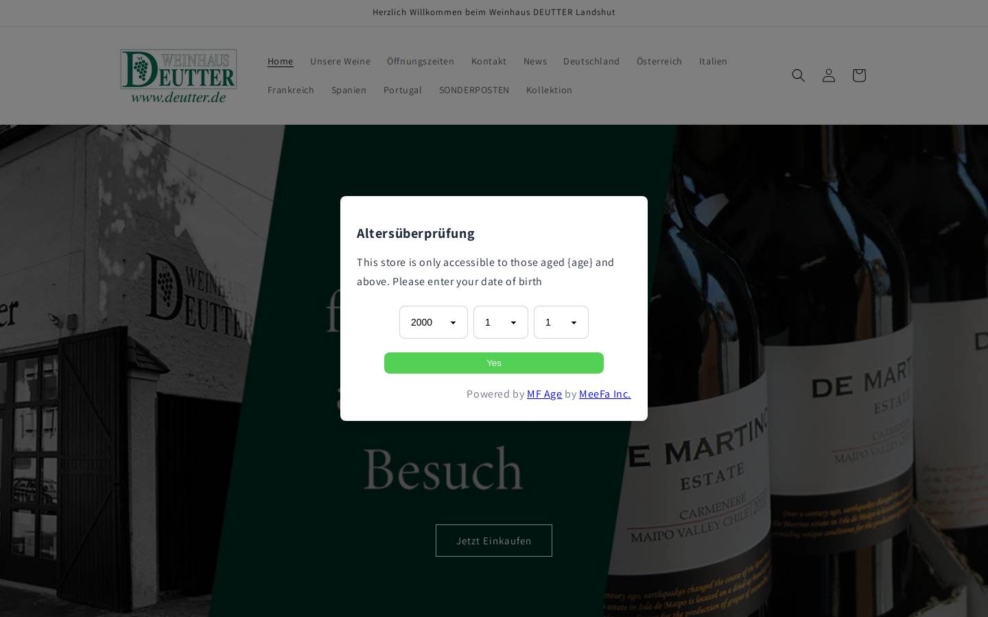 Deutter homepage screenshot