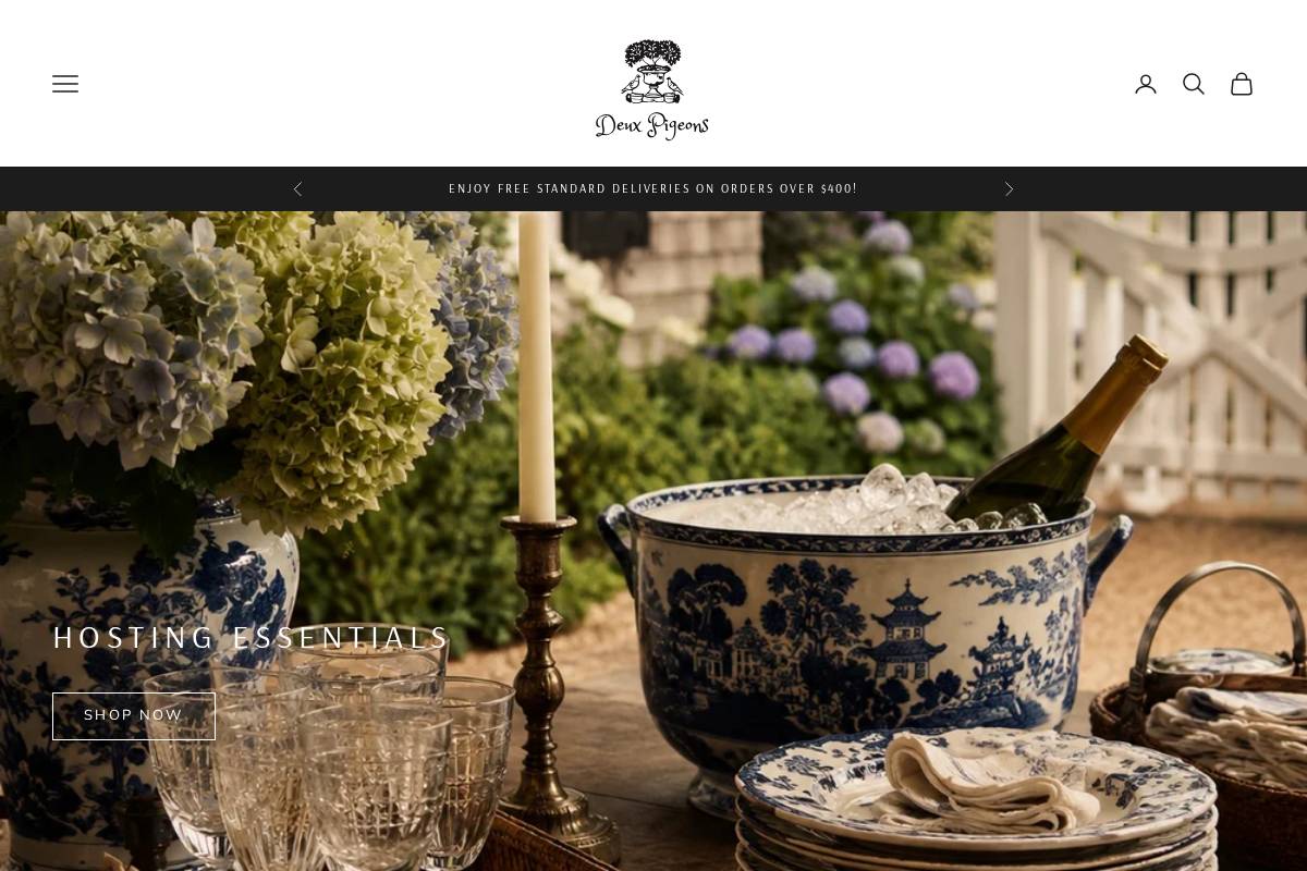 deuxpigeons.com homepage screenshot