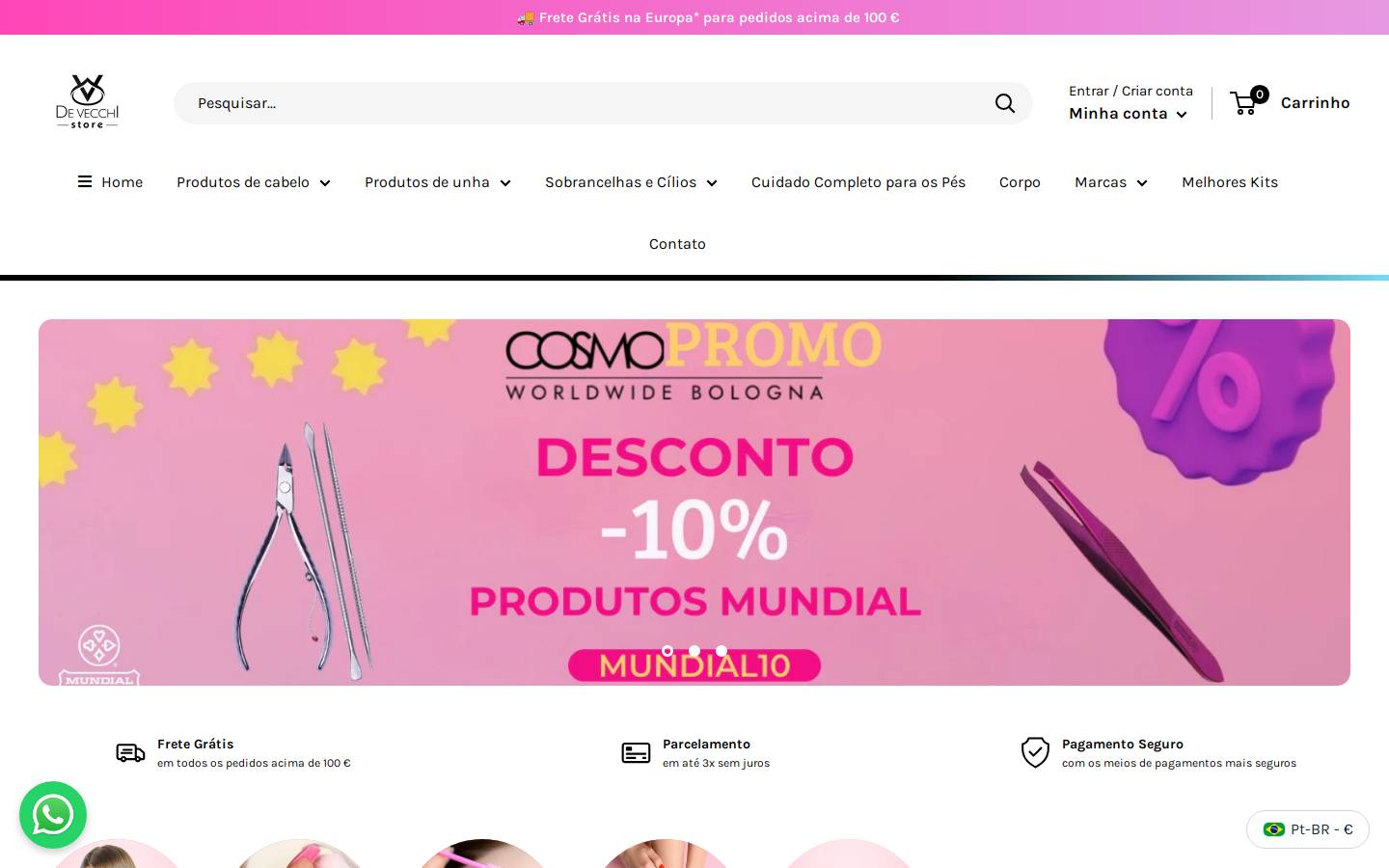 devecchistore.com homepage screenshot