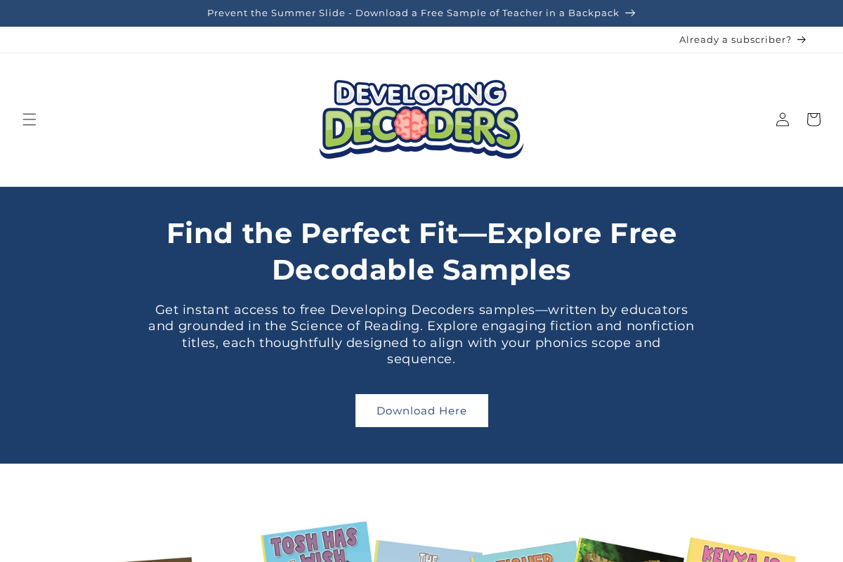 Developing Decoders homepage screenshot