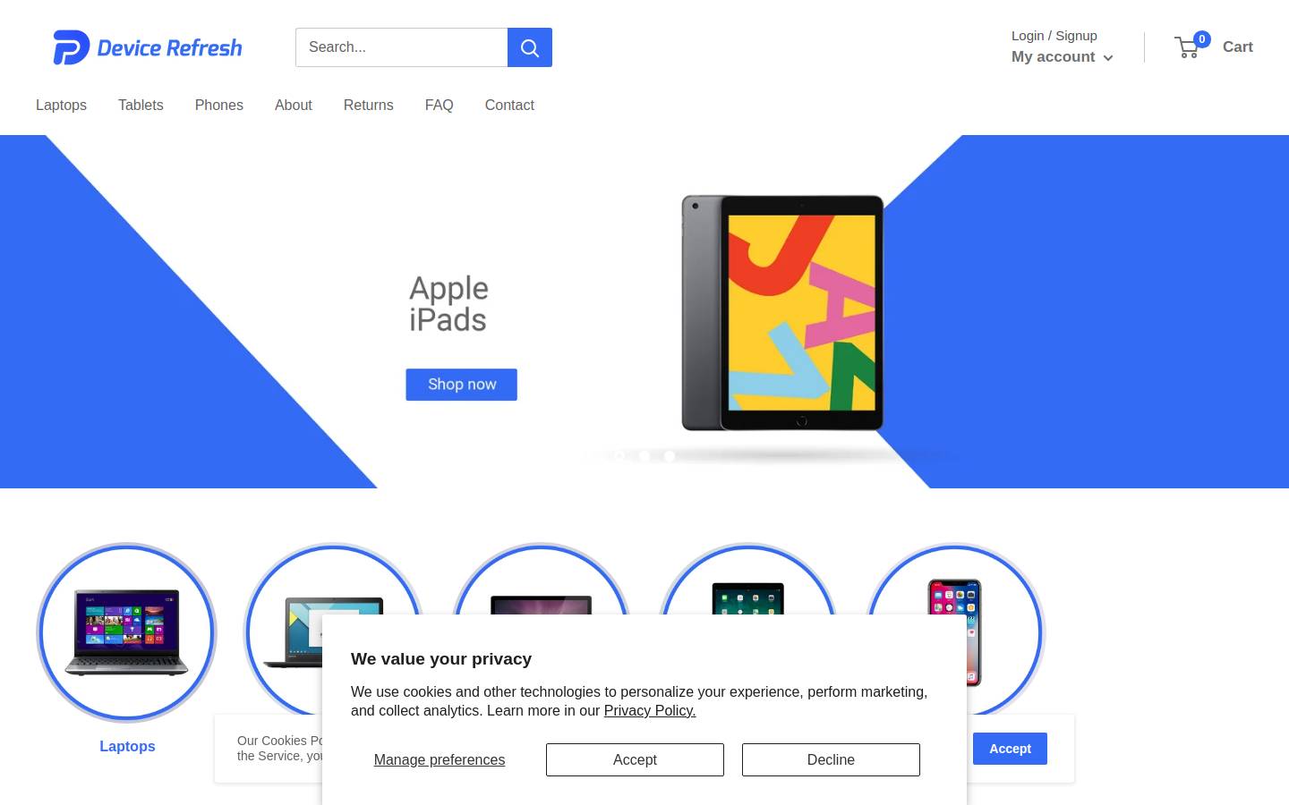 devicerefresh.com homepage screenshot