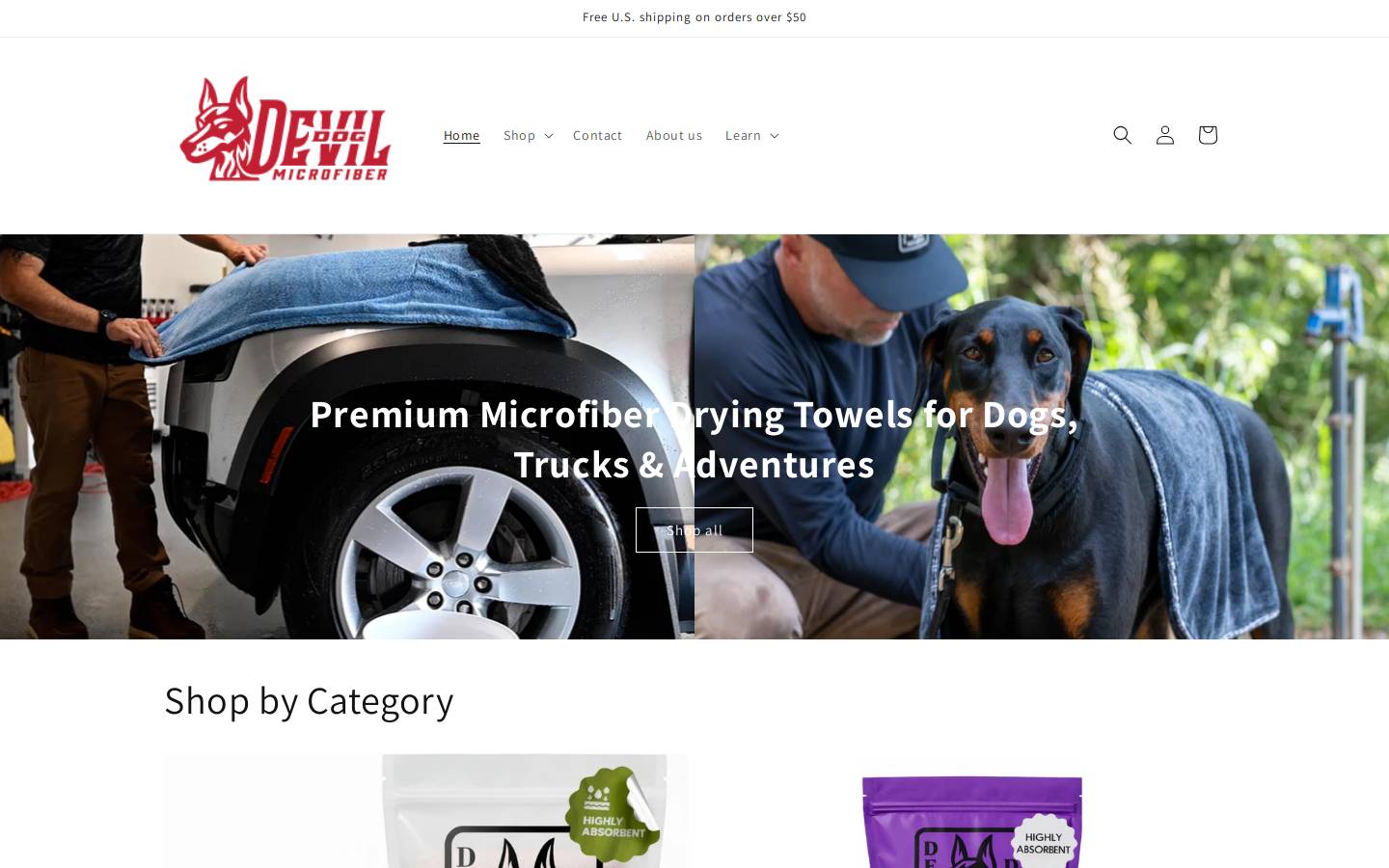devildogtowels.com homepage screenshot