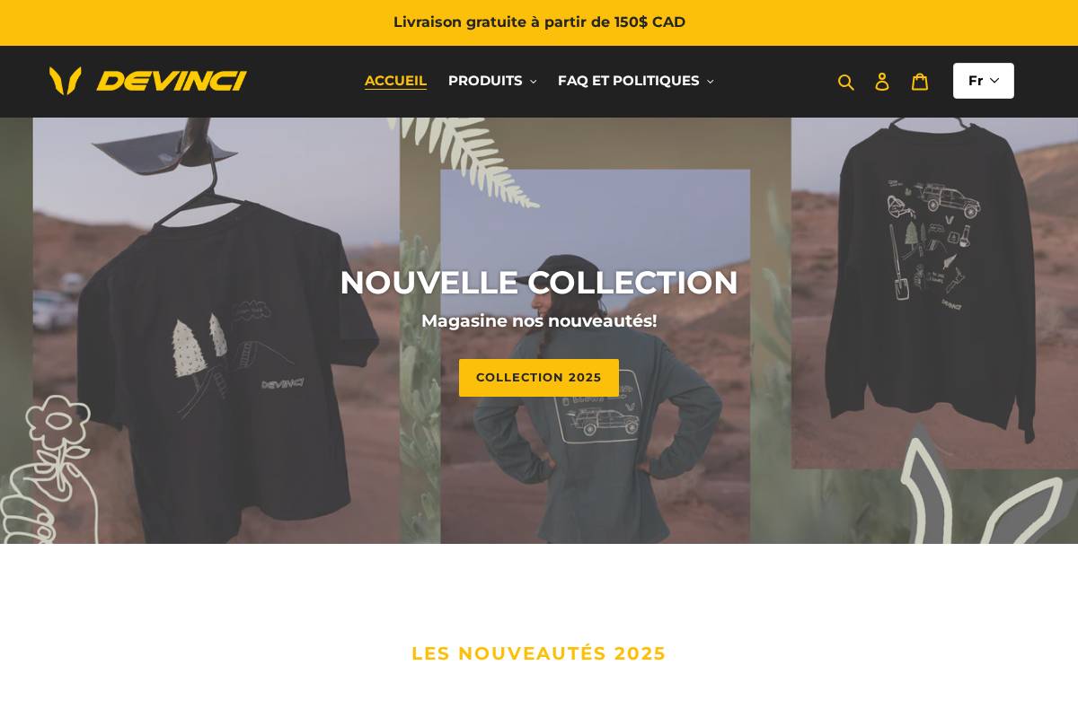devinci.shop homepage screenshot