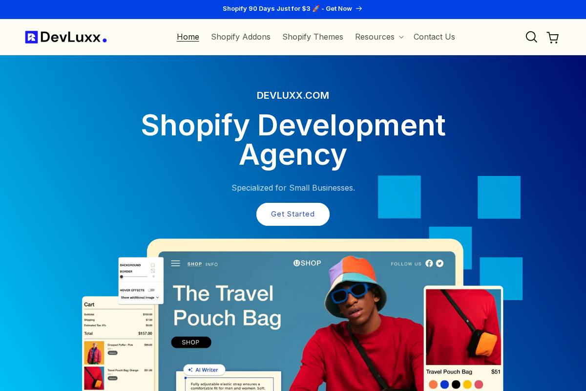 Devluxx.com homepage screenshot