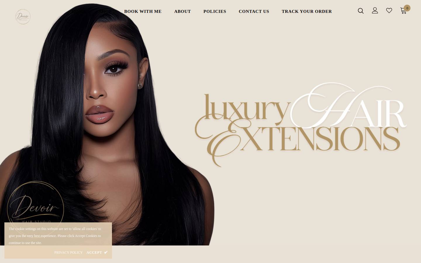 devoirhaircollection.com homepage screenshot