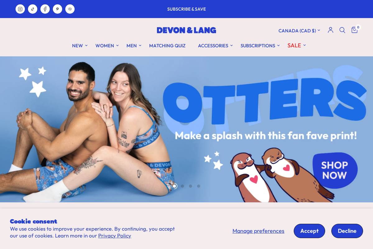 devonandlang.com homepage screenshot