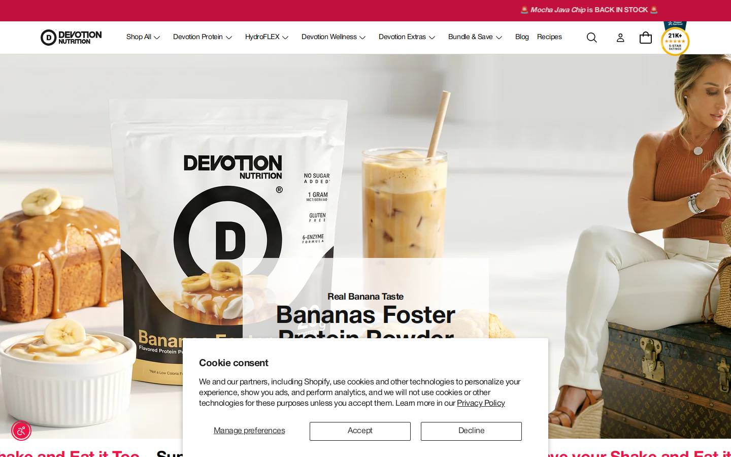 devotionnutrition.com homepage screenshot
