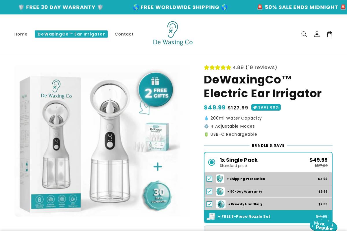 Dewaxingco homepage screenshot