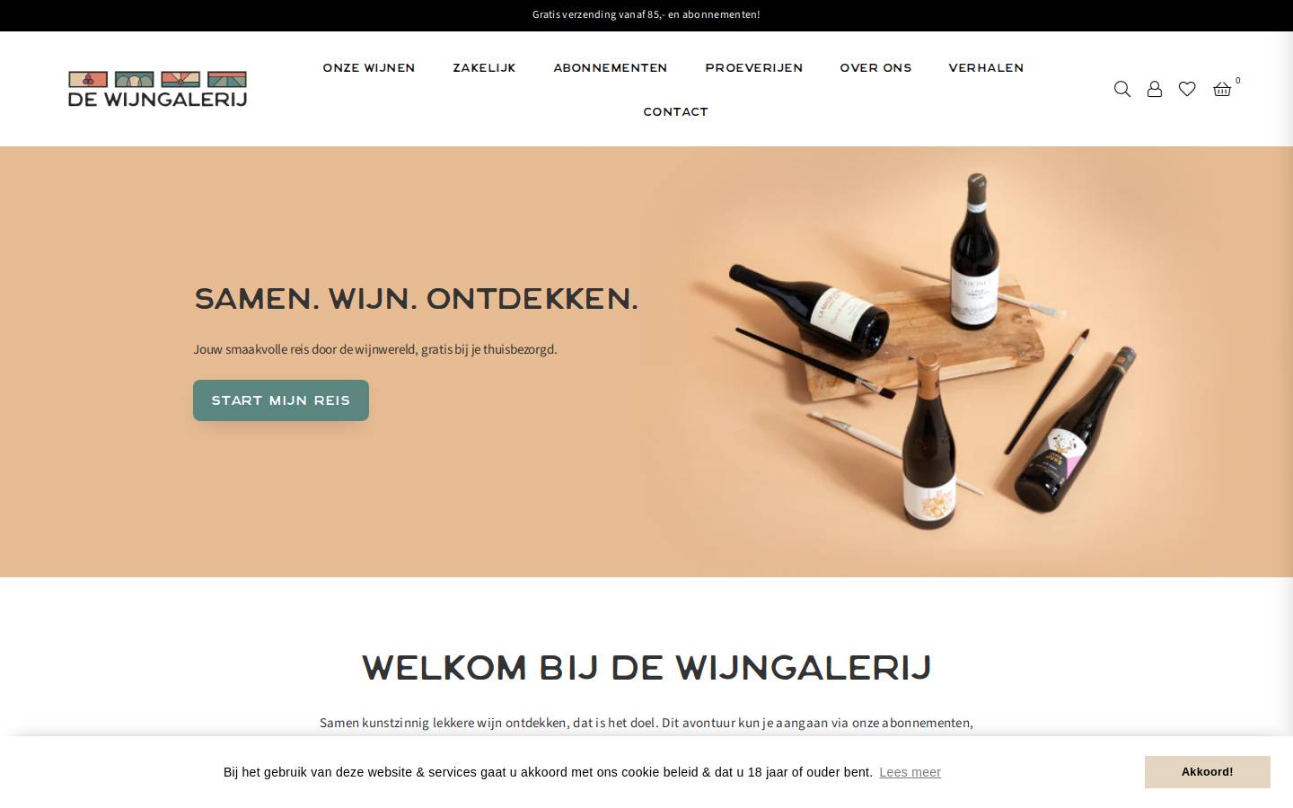 dewijngalerij.nl homepage screenshot