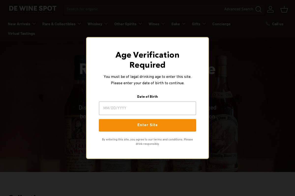 De Wine Spot homepage screenshot