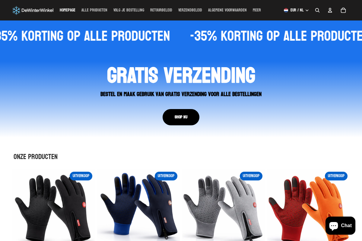 DeWinterWinkel homepage screenshot