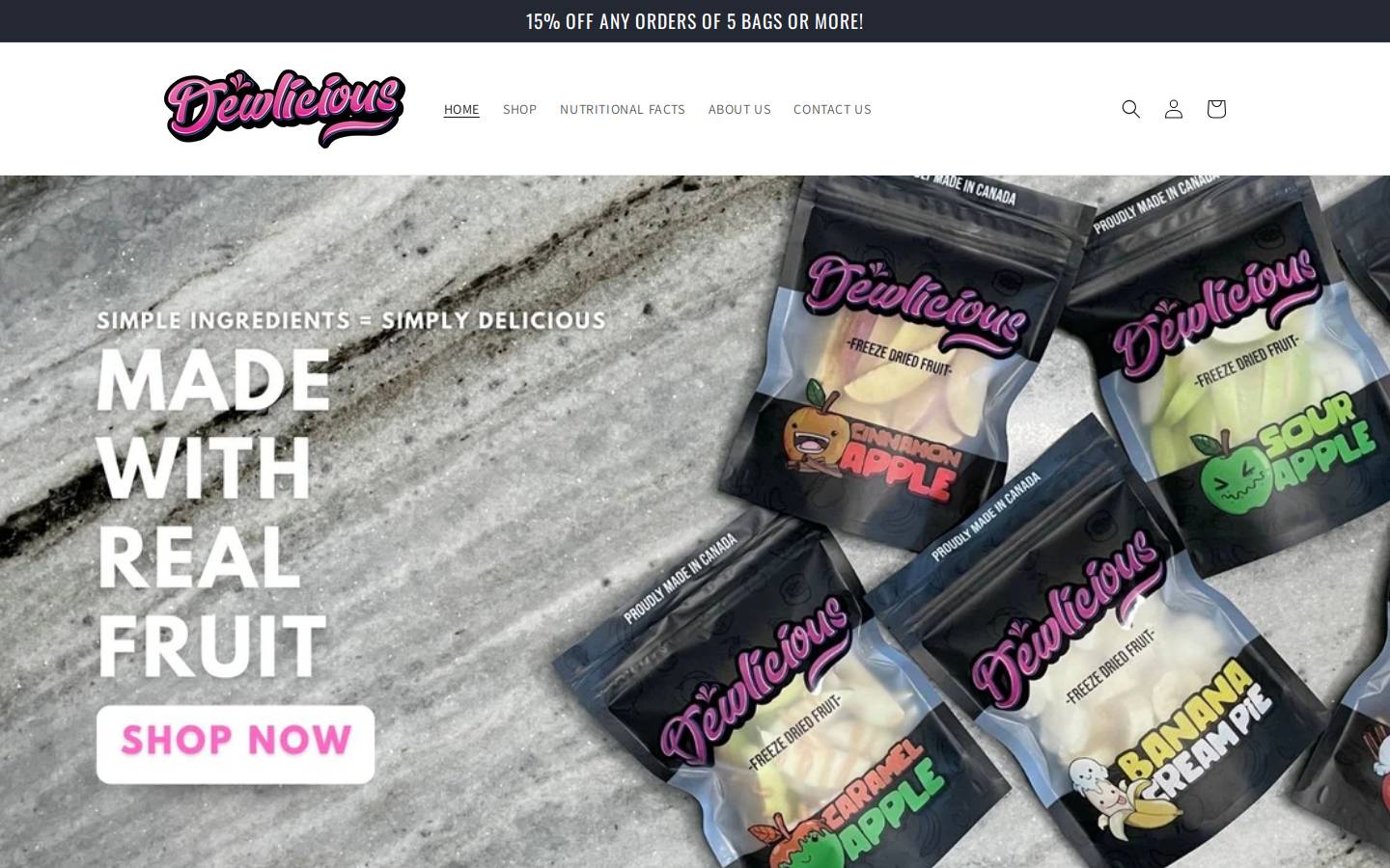 dewlicious.ca homepage screenshot