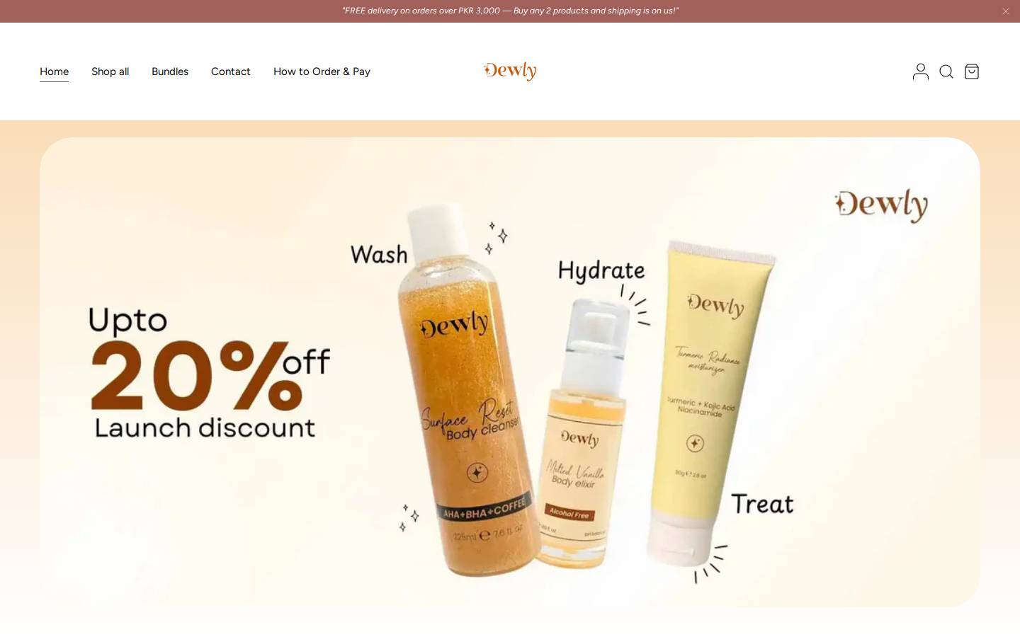 dewlyofficial.com homepage screenshot