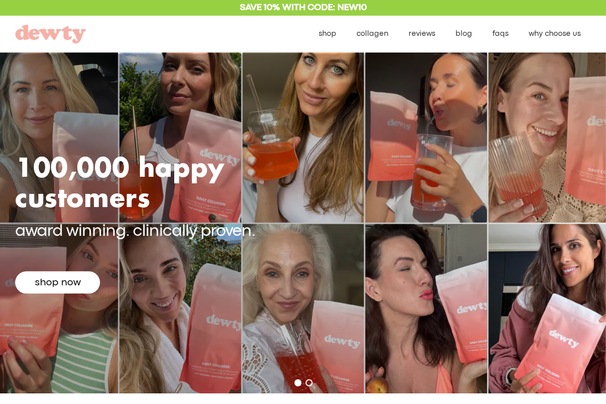 Dewty Beauty homepage screenshot