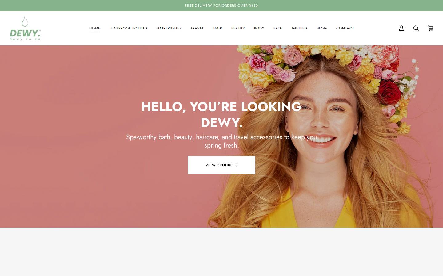 dewy.co.za homepage screenshot