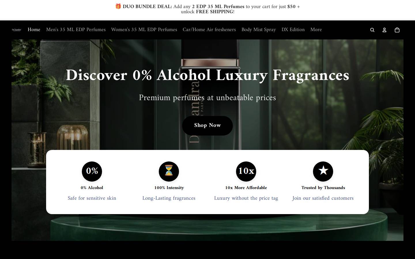 dexandraperfumeshop.com homepage screenshot