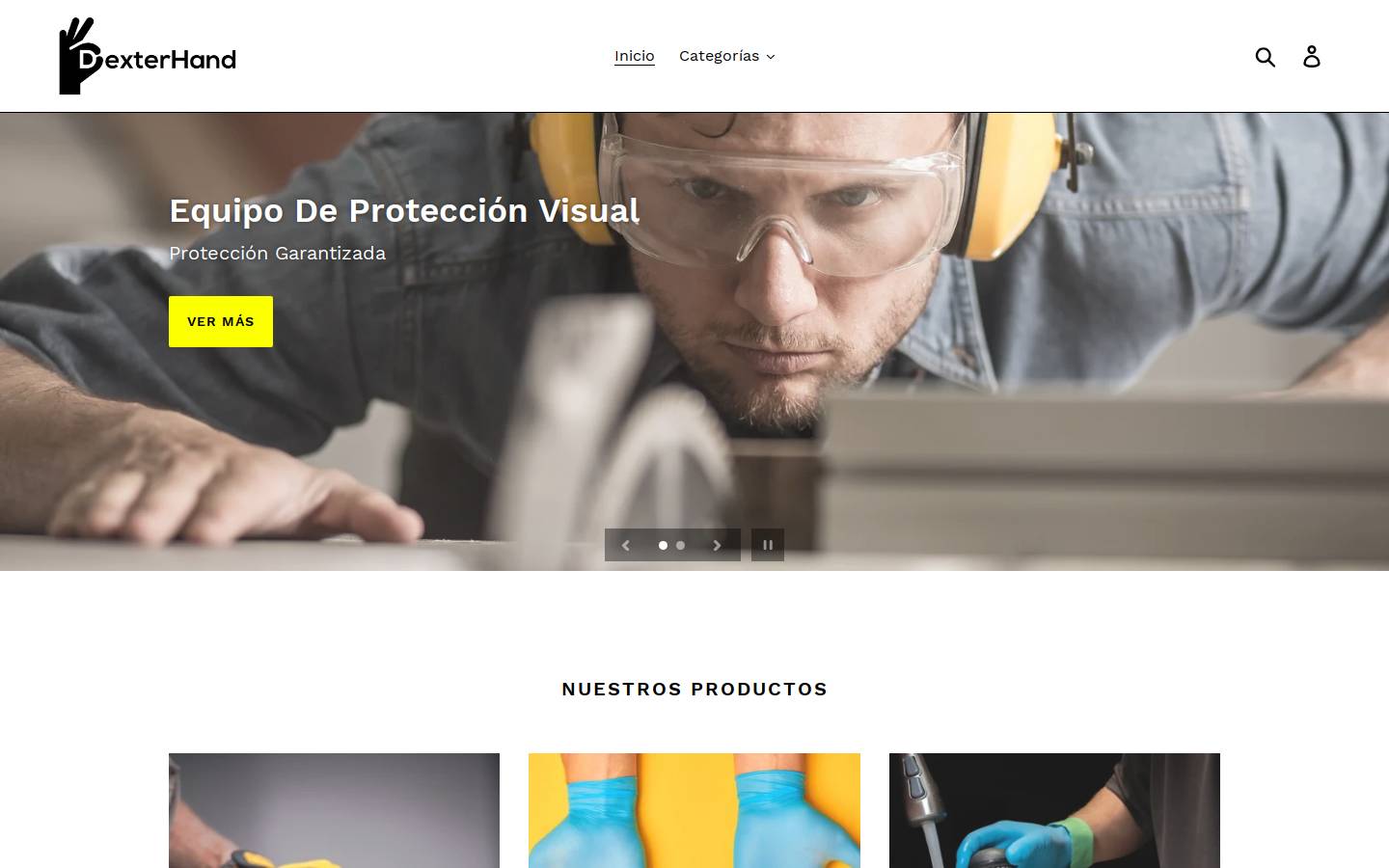 dexterhand.com homepage screenshot