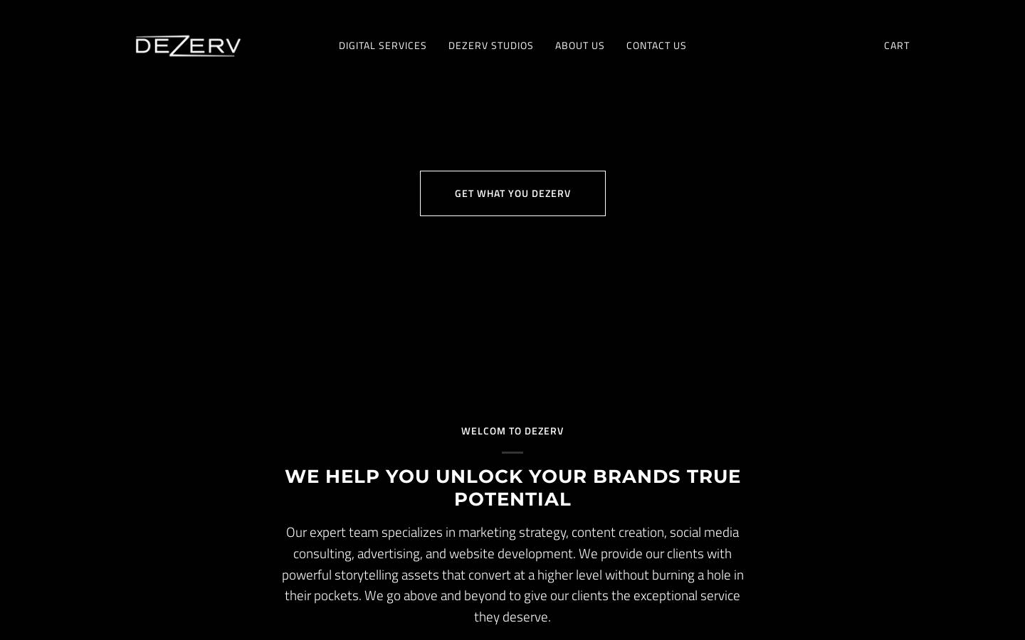Dezerv homepage screenshot