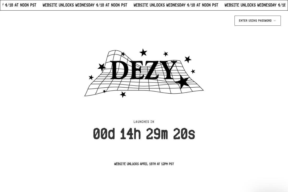 dezy.com homepage screenshot