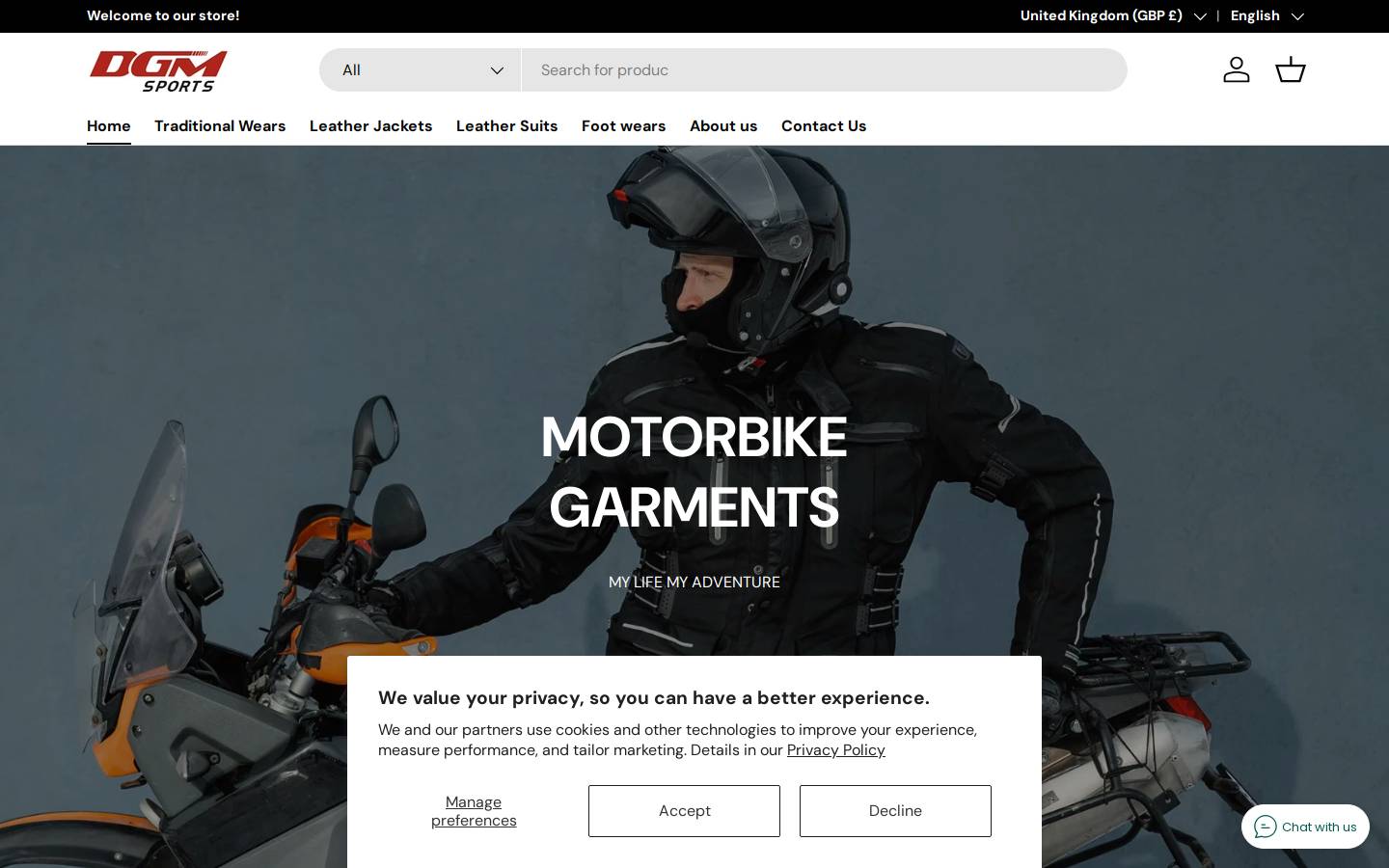 Dgmsports homepage screenshot