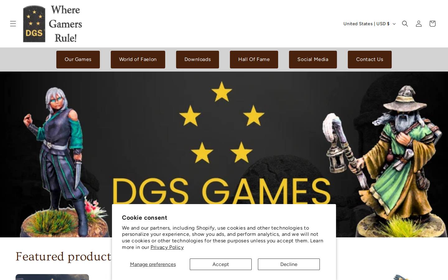 dgsgames.com homepage screenshot