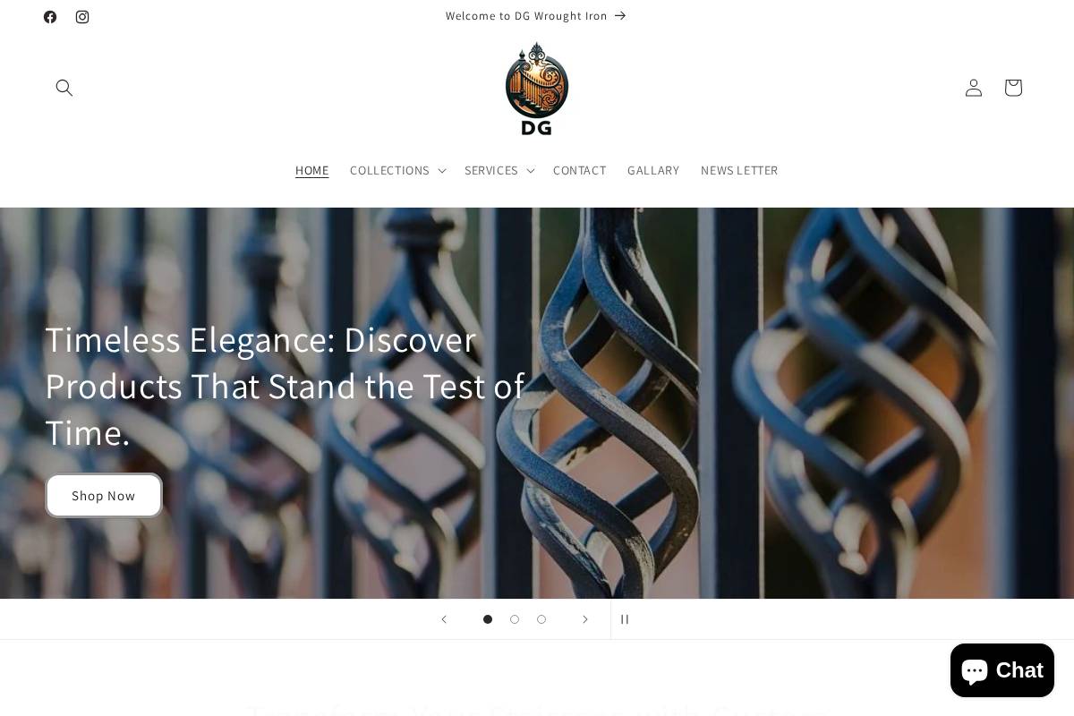 dgwroughtironspindlesuk.com homepage screenshot