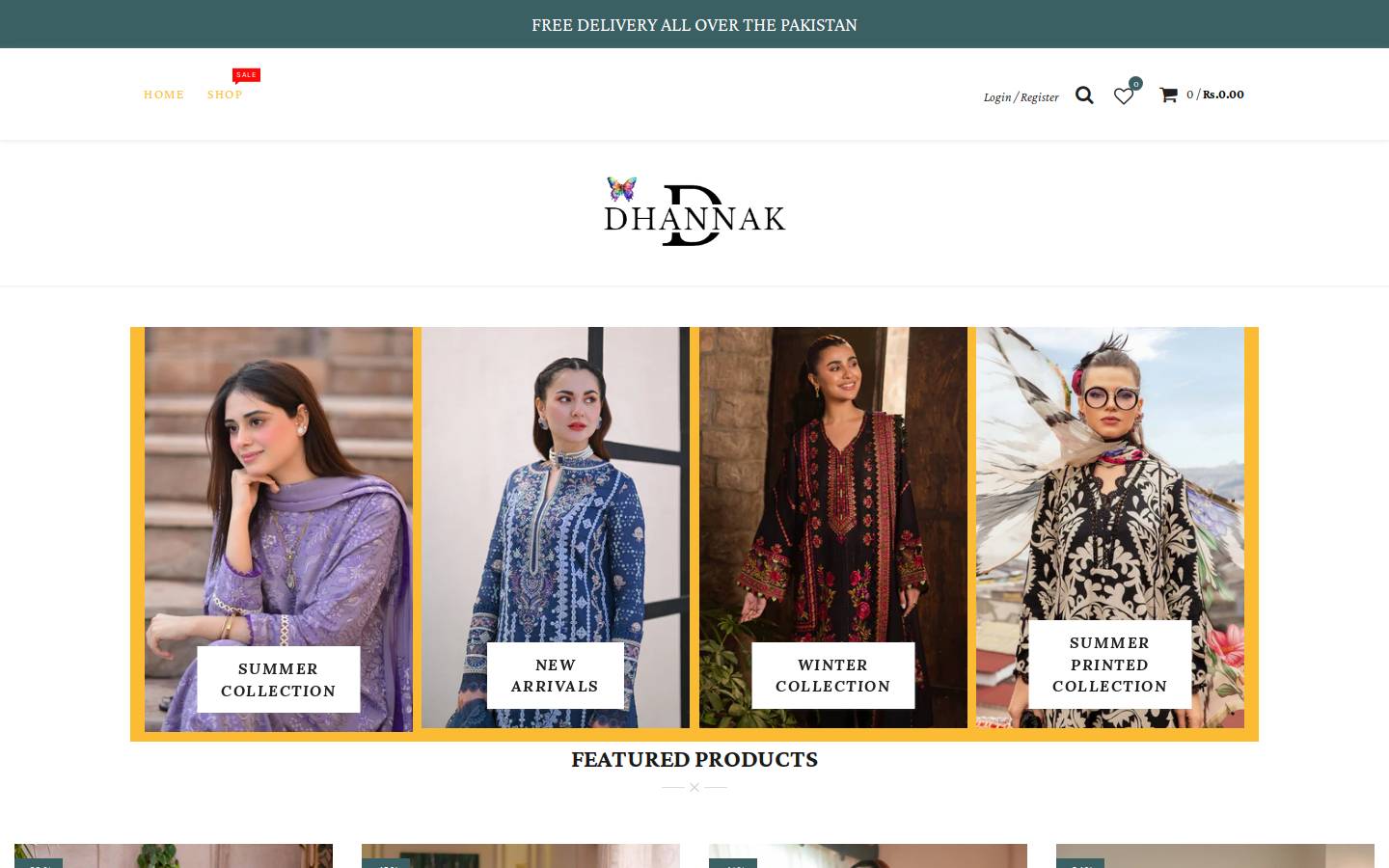 dhannak.com homepage screenshot