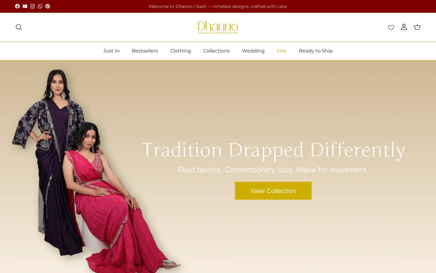 dhannoaash.com homepage screenshot