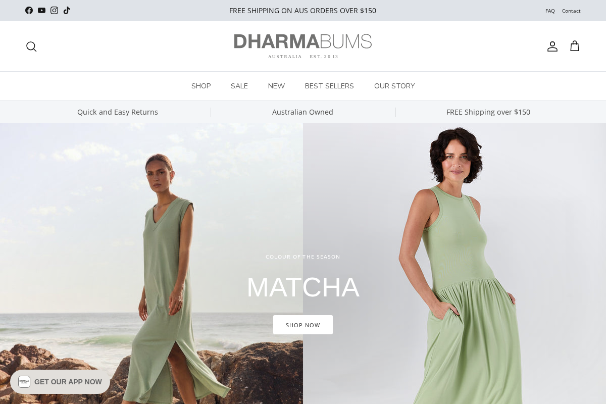 Dharma Bums homepage screenshot