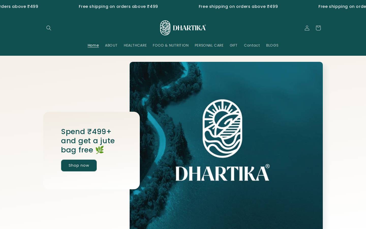 dhartika.com homepage screenshot