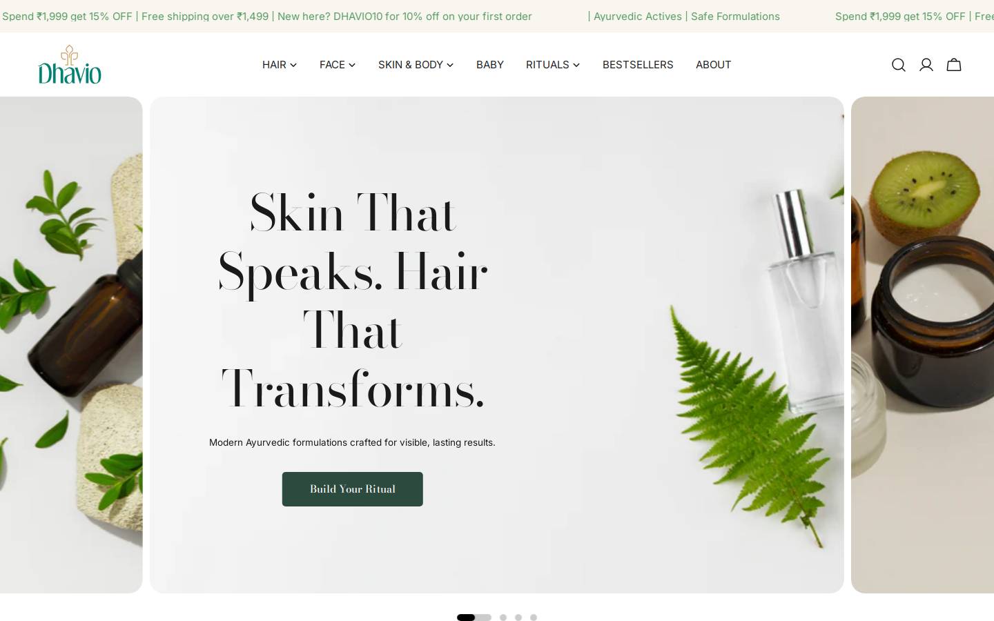 dhavio.com homepage screenshot