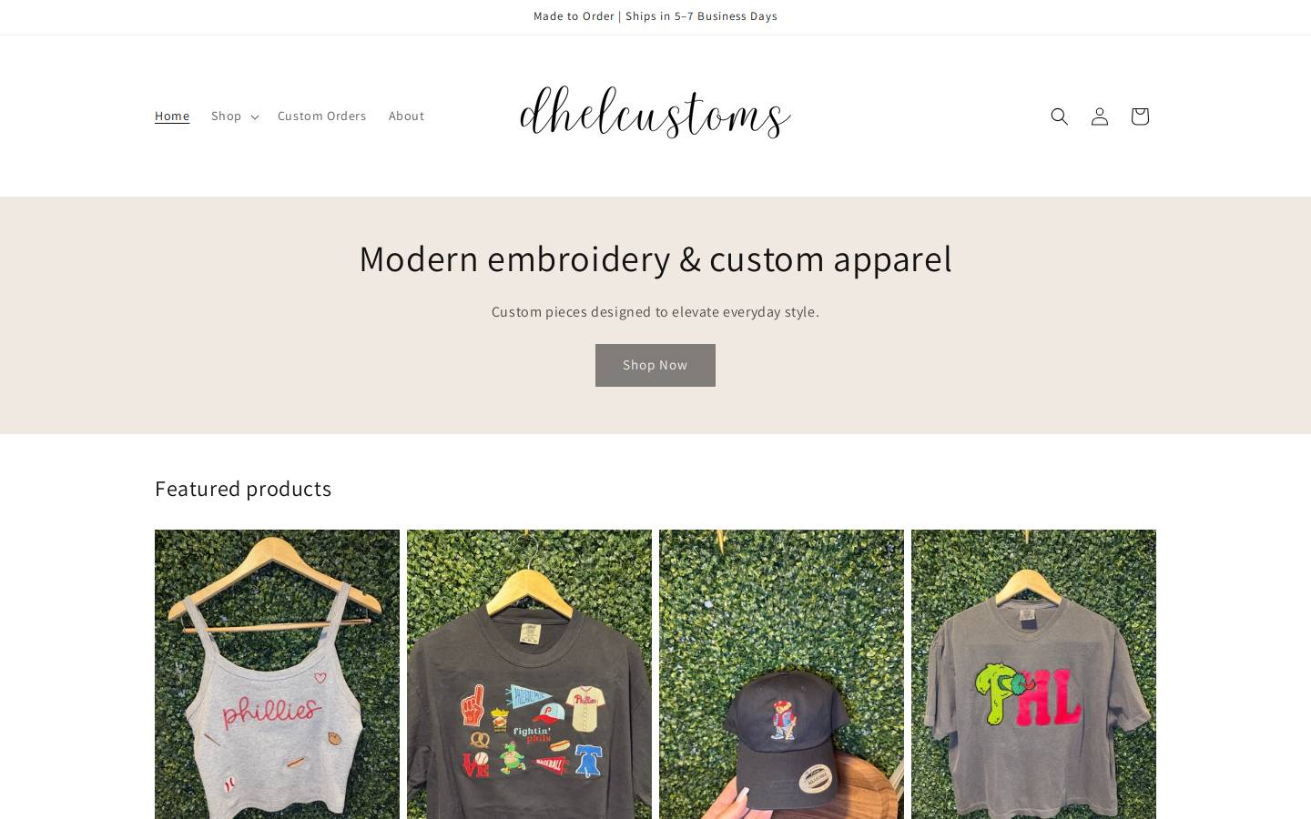 dhelcustoms.com homepage screenshot