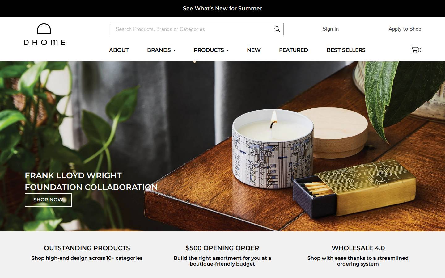 dhomebrands.com homepage screenshot