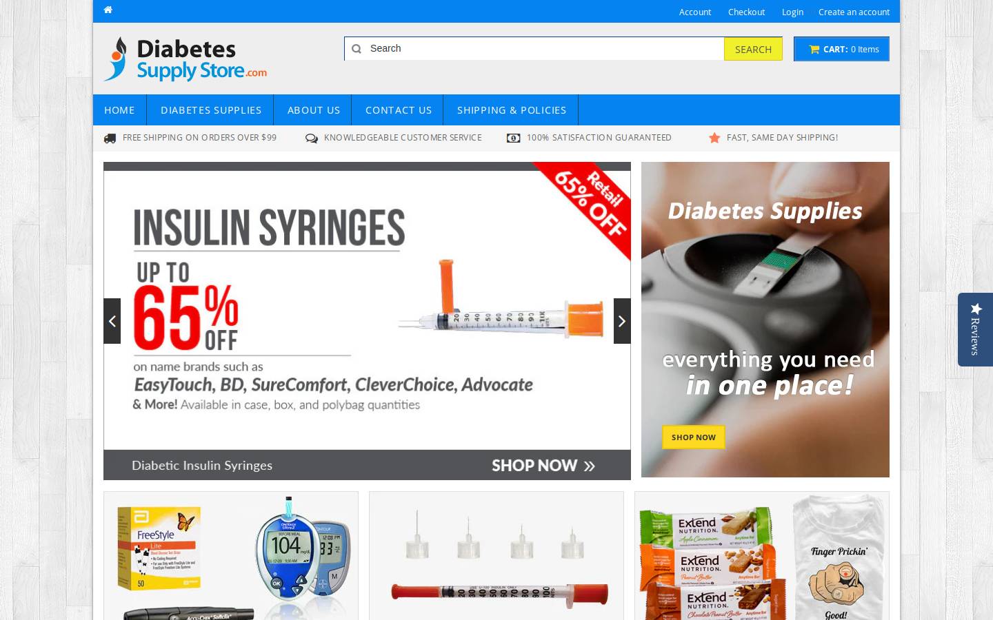 diabetessupplystore.com homepage screenshot